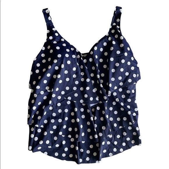 AVENUE | Nautical Print Tankini Top - navy spot - Picture 3 of 4